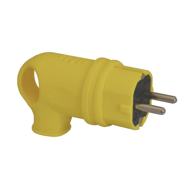 Schutzkontakt Stecker mit Griff IP44 (Gelb)